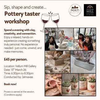 Pottery taster workshop 13th March 2026