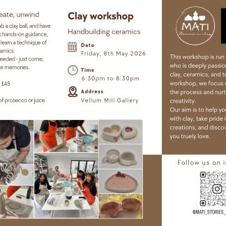 Pottery taster workshop 8th May 2026